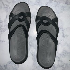 Black CROCS slip on Meleen Twist design Size 8 Women